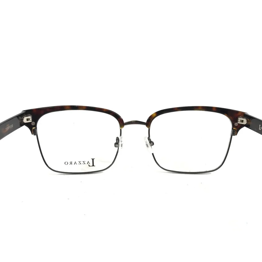 Lazzaro Eyeglasses Frames LUPO TORTOISE Gray Rectangle Full Rim 54-19-150